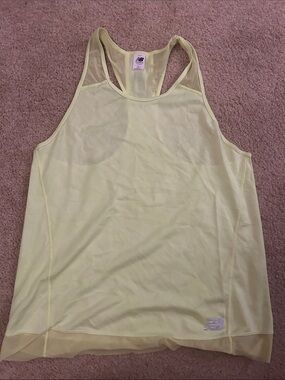 New Balance Women's Light Yellow Mesh Racerback Tank